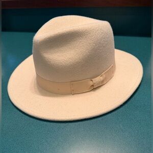 Anthropologie Cream Wool Fedora Hat. BRAND NEW WITH TAGS